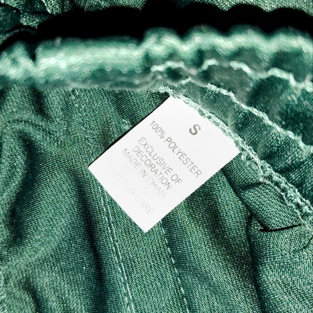 PacSun Men Tricot Striped Tapered Skinny Track Pants Forest Green Red S - Picture 6 of 8